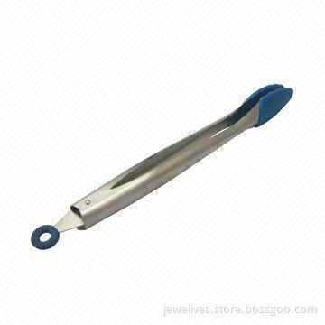 13.75-inch silicone kitchen tongs with stainless steel handle